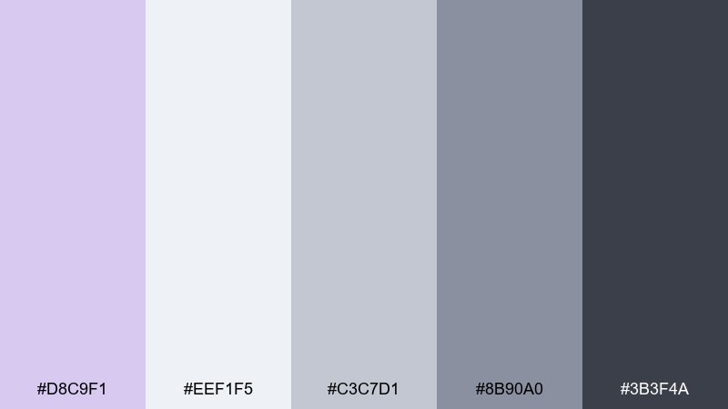 nordic lavender gray pale lavender color palette with hex codes