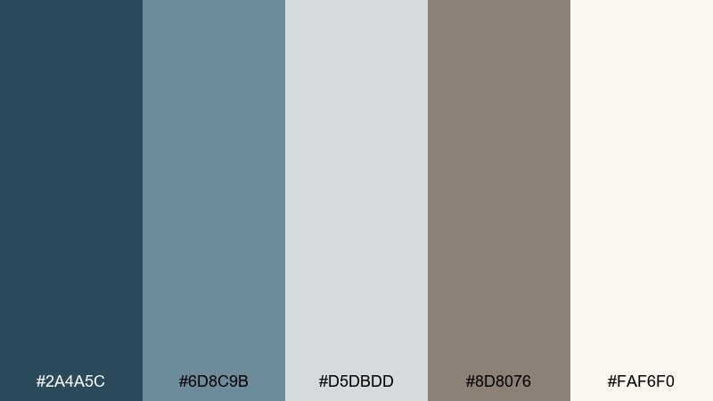 nordic linen blue taupe color scheme with hex codes