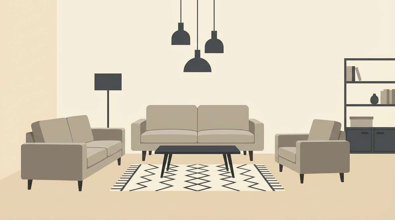 nordic living room illustration