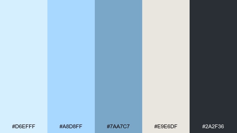 nordic minimal light blue color palette with hex codes