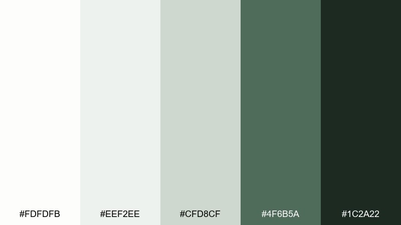 nordic pine color palette with hex codes