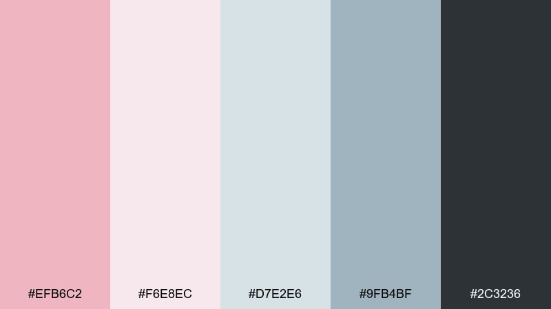nordic rose color palette with hex codes