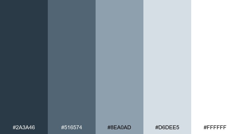 nordic steel color palette with hex codes