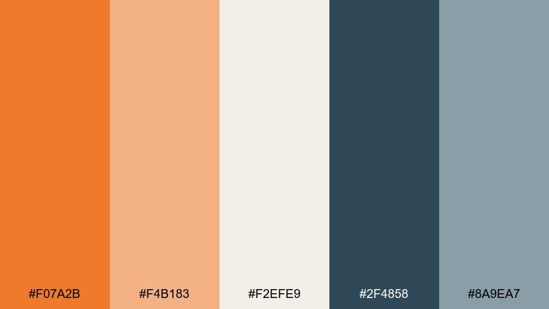 nordic warmth tangerine color palette with hex codes