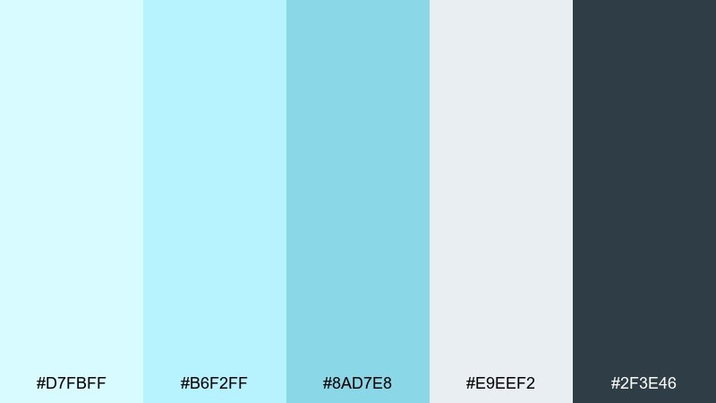nordic winterlight light cyan color palette with hex codes
