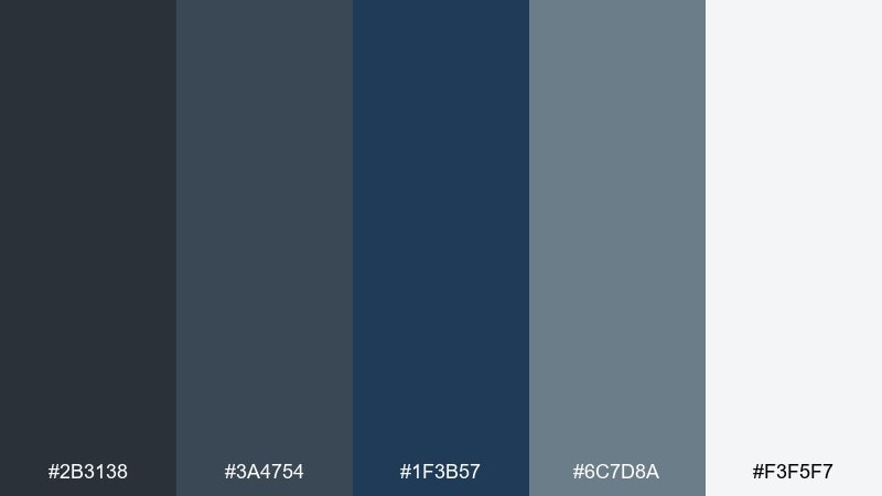 nordic workday color palette with hex codes