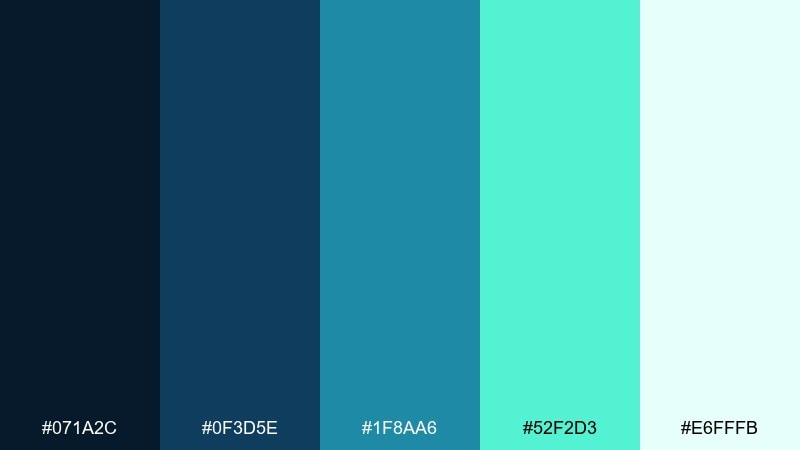 north sea shimmer aurora borealis color palette with hex codes