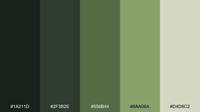 nuclear ivy apocalyptic color palette with hex codes