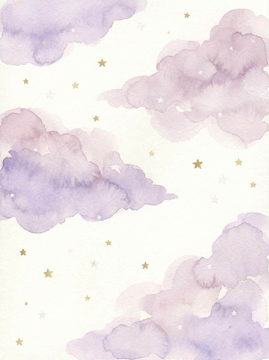 lavender cloud nursery print