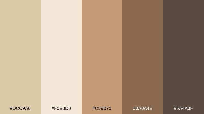 oat latte cozy beige sand color palette with hex codes