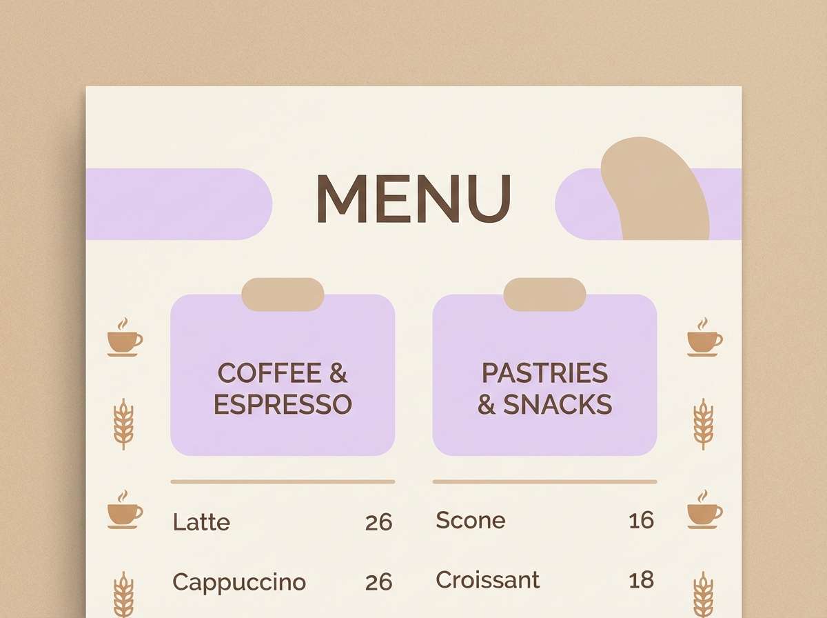 oat latte menu design