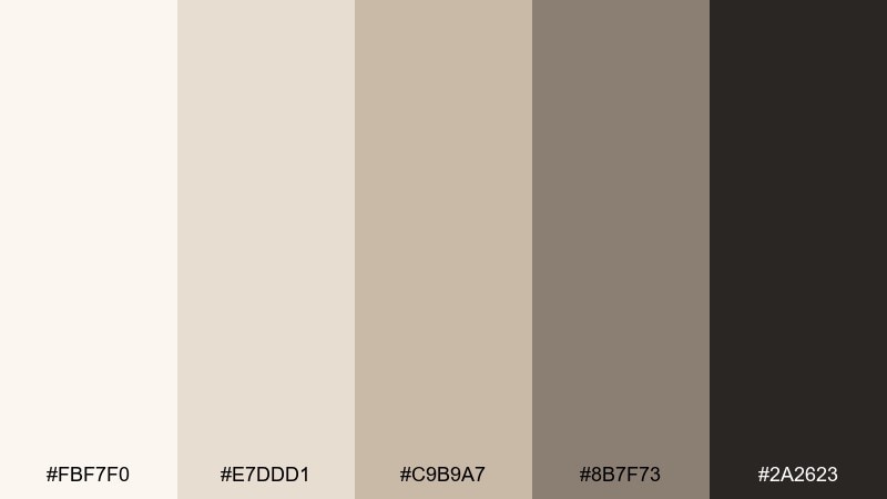 oat milk minimal hygge color palette with hex codes