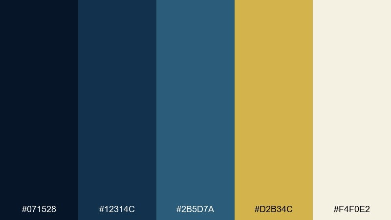 observatory gold color palette with hex codes