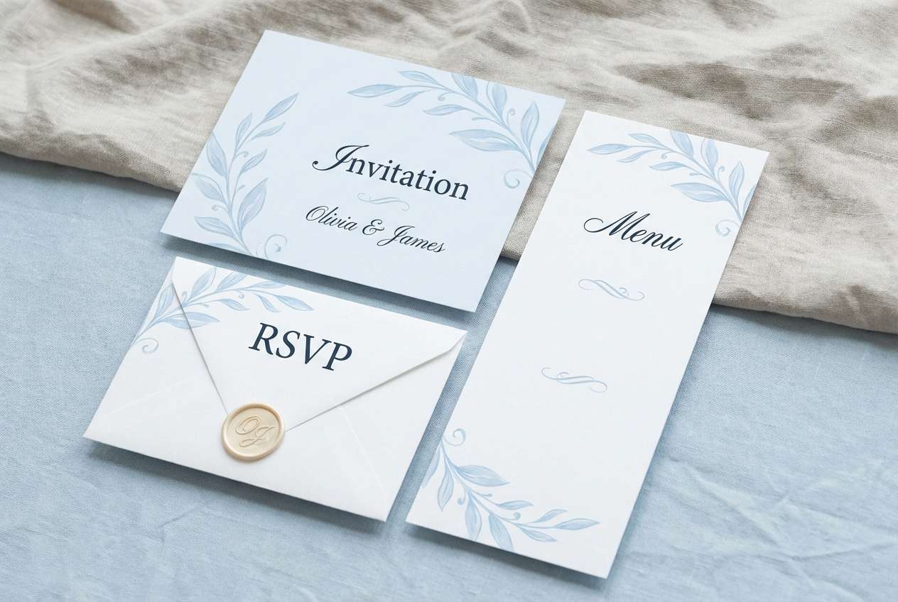 coastal wedding stationery set