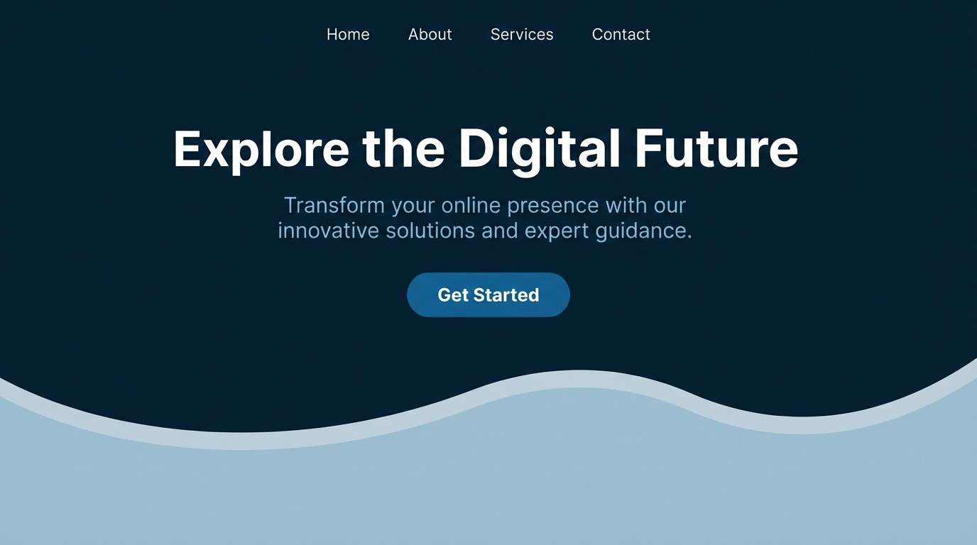 dark blue website hero