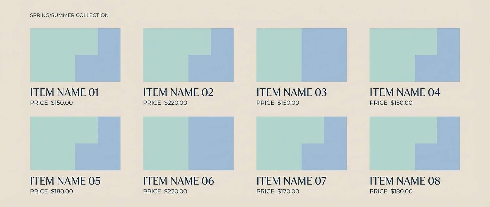 blue apparel lookbook layout