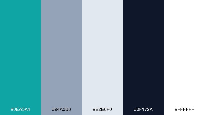 ocean fog minimal infographic color palette with hex codes