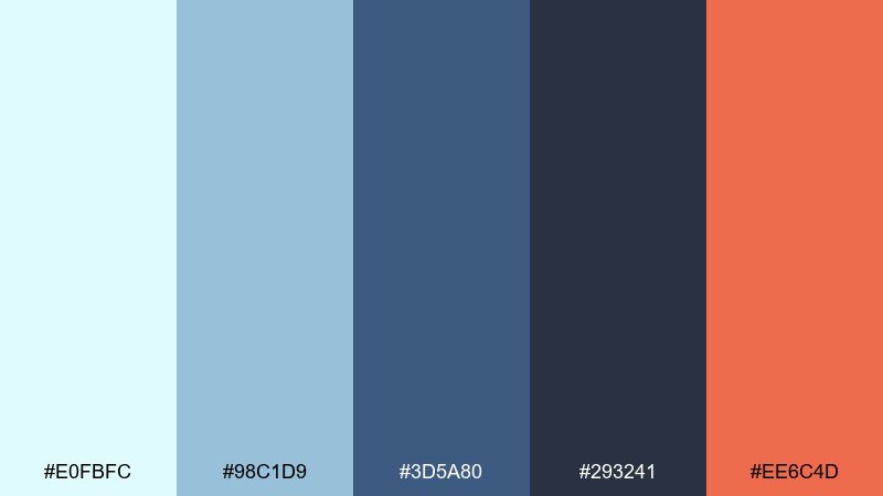 ocean freight flat color palette with hex codes