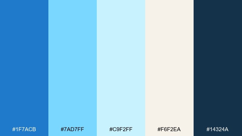 ocean glass cerulean blue color palette with hex codes