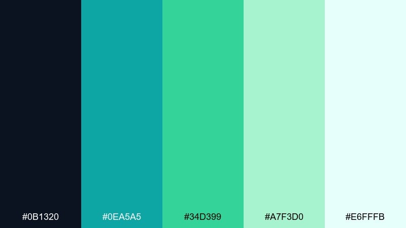 ocean glass gradient color palette with hex codes