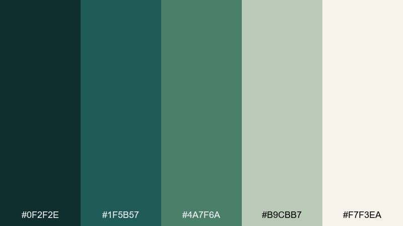 ocean kelp nature color palette with hex codes