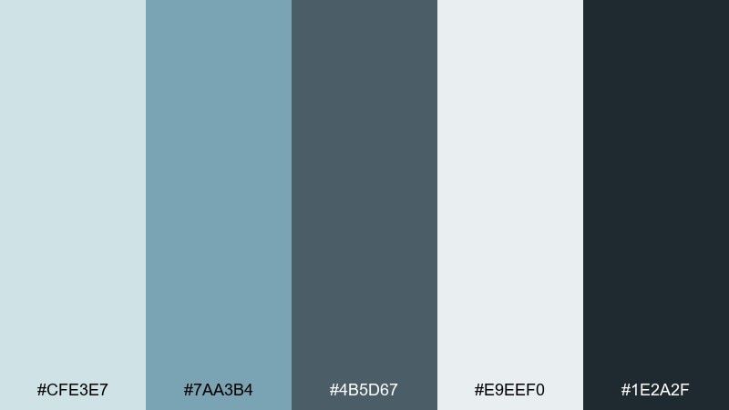 ocean mist slate wedding color palette with hex codes