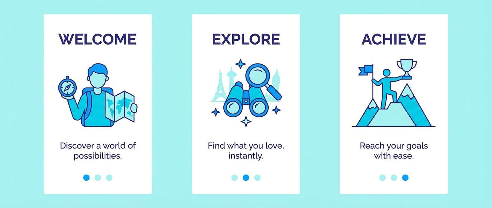 app onboarding screens set