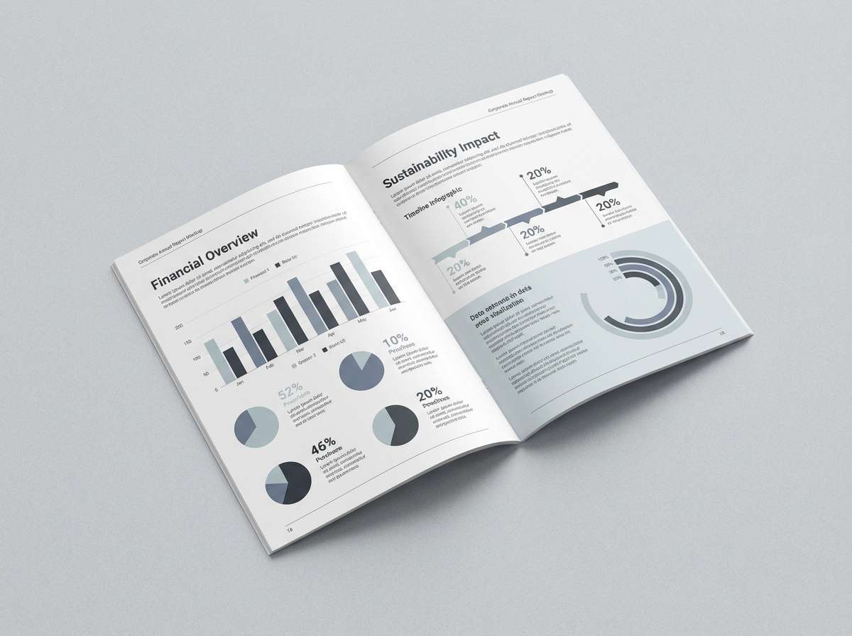 annual report layout mockup