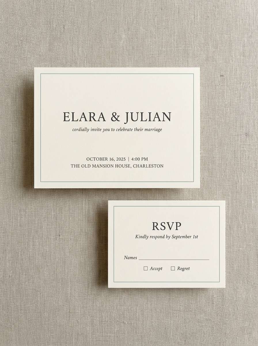 minimal wedding invitation suite