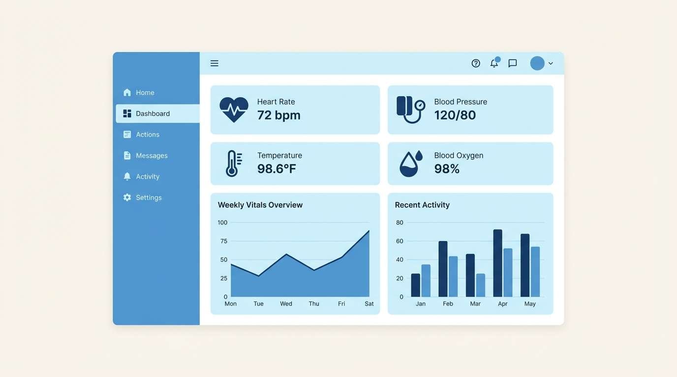 health dashboard ui mockup