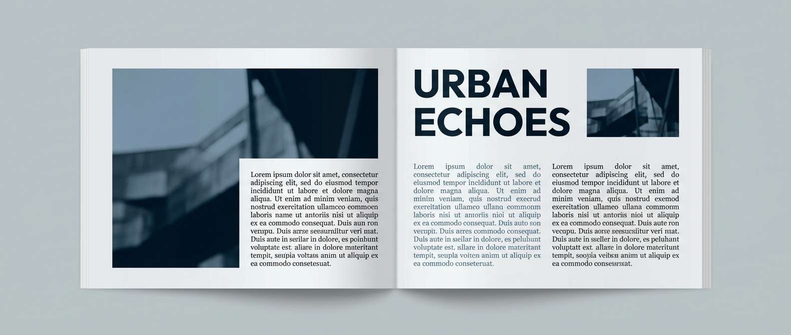 editorial spread layout mock