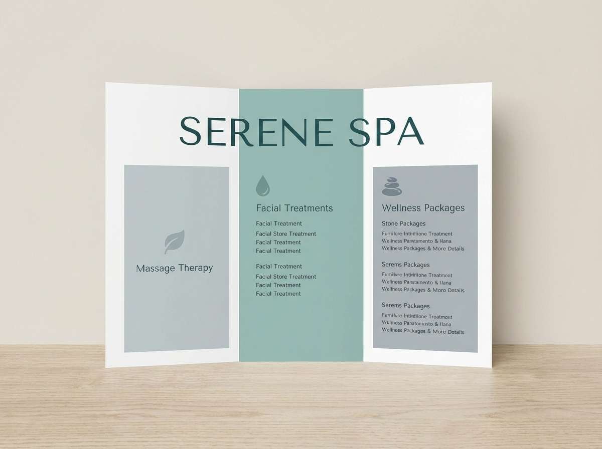 spa brochure print mockup