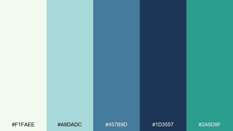 oceanfront spa color palette with hex codes