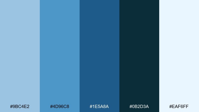 oceanic gradient columbia blue color palette with hex codes
