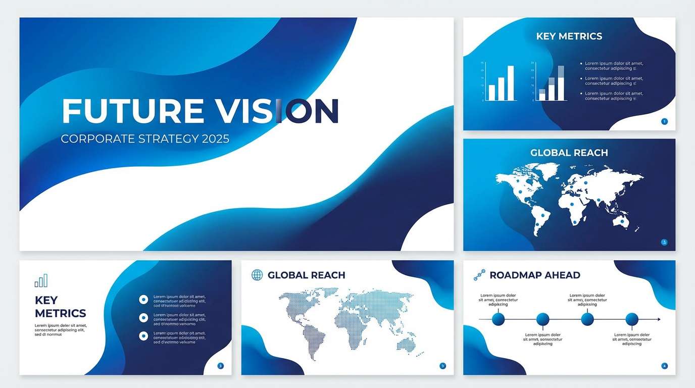 blue gradient slide template