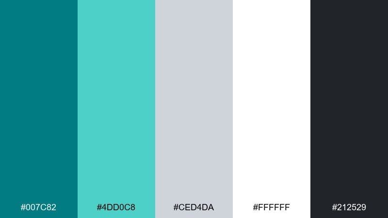 oceanic minimal color palette with hex codes