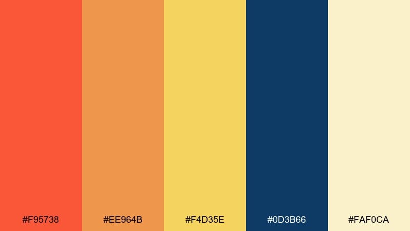 oceanline dusk color palette with hex codes