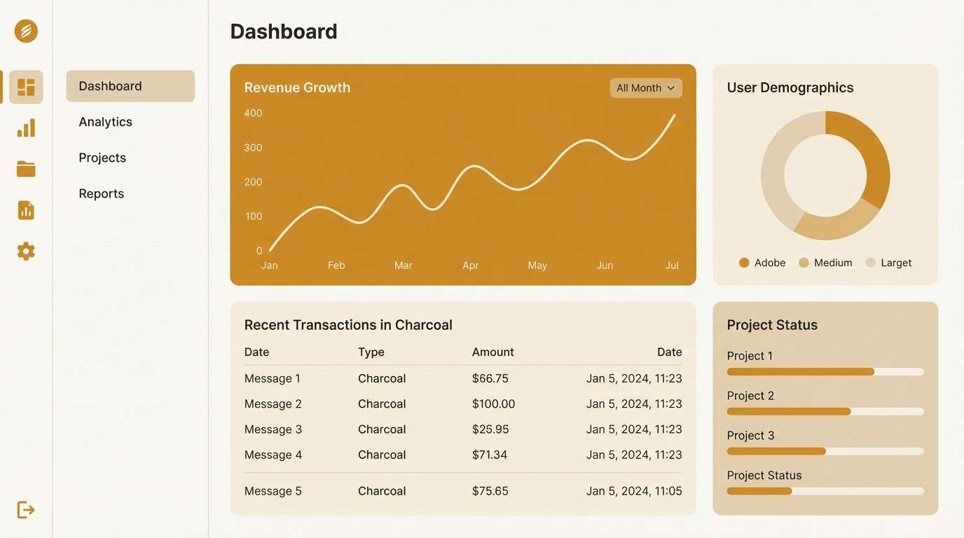 warm minimal ui dashboard