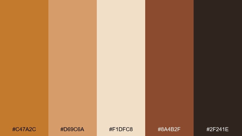 ochre sienna color palette with hex codes