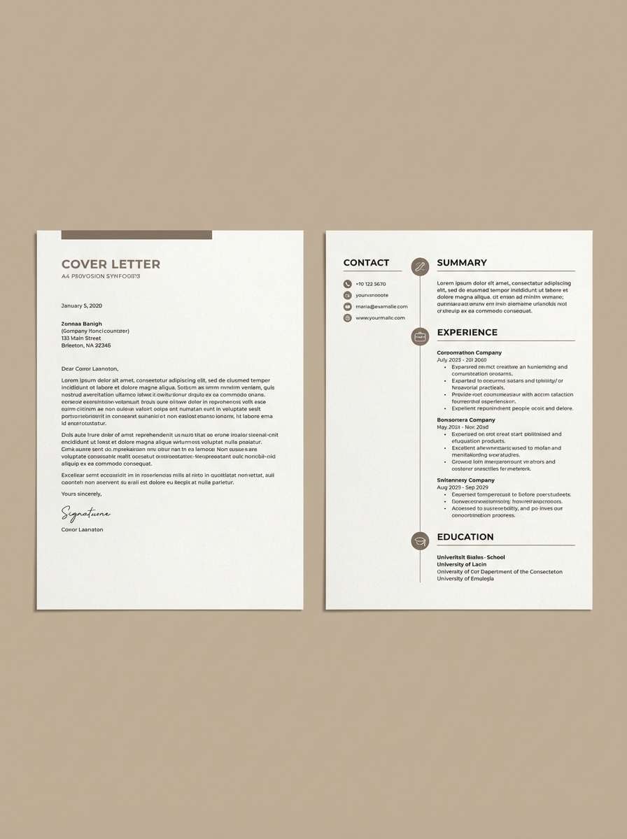 beige minimalist resume layout