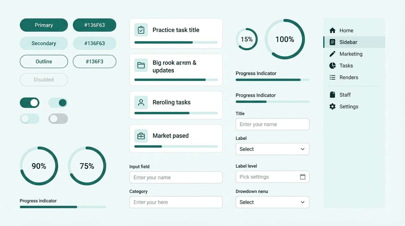 teal productivity ui components
