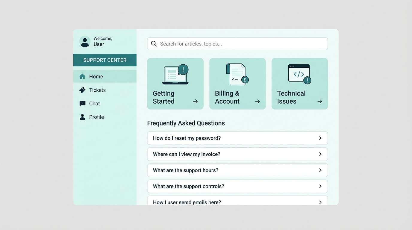 mint customer support portal ui