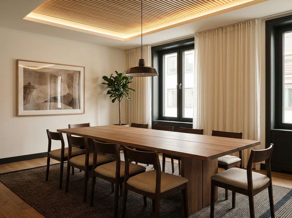 espresso toned meeting room