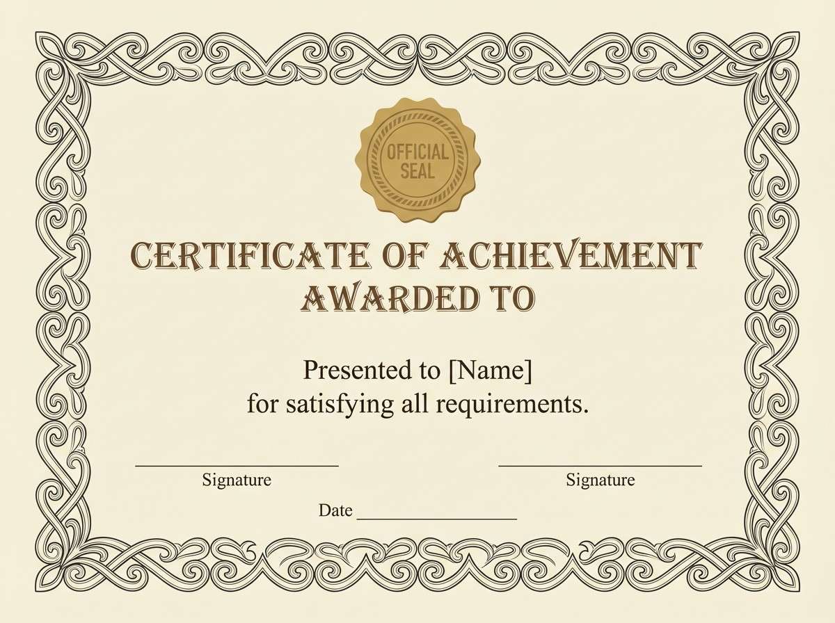 luxury certificate with gold seal