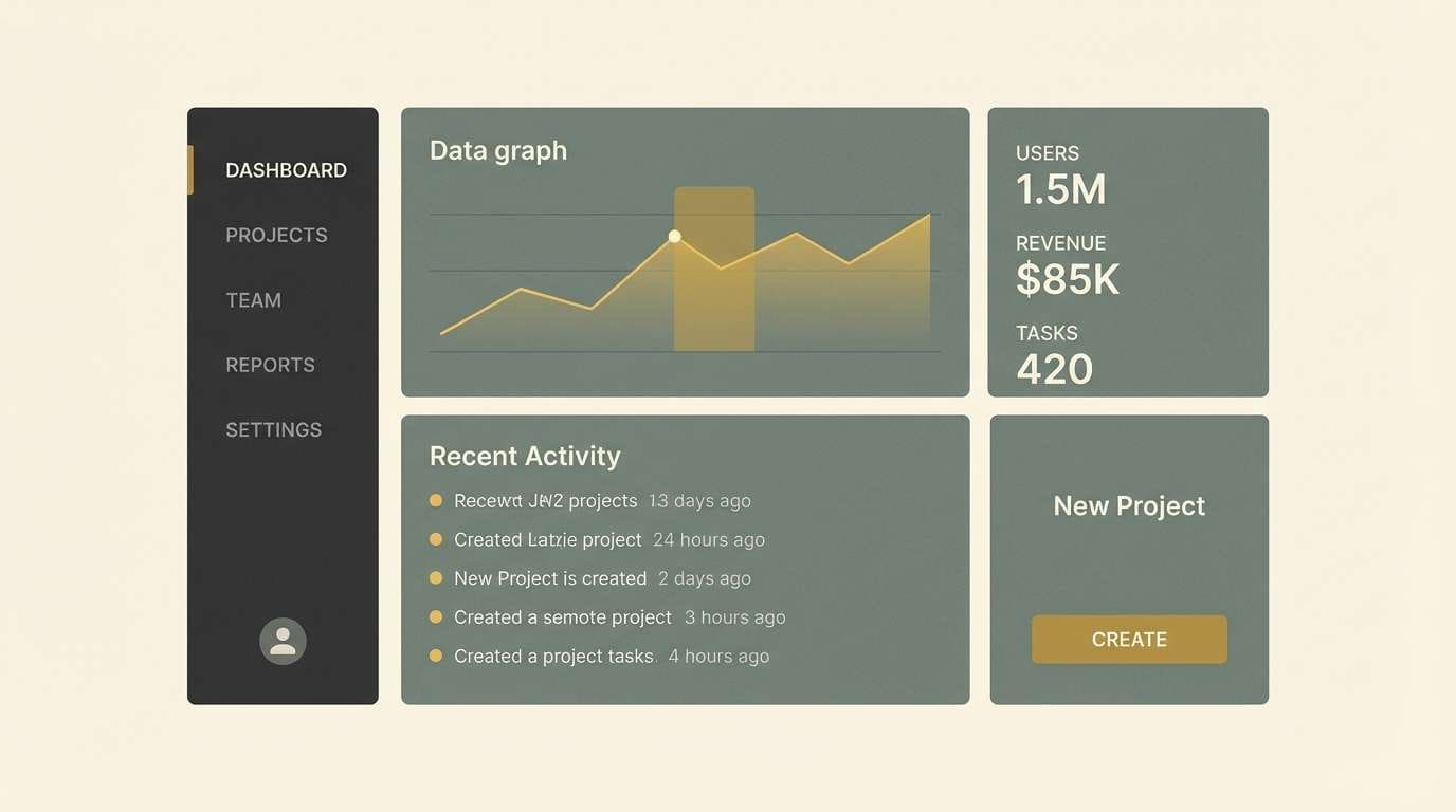 minimal dashboard in warm tones