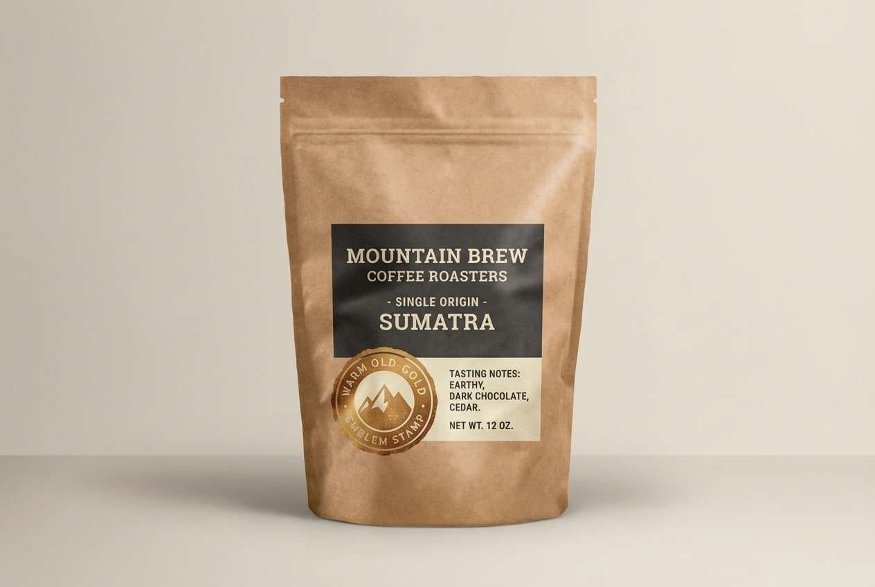 rustic coffee bag packaging