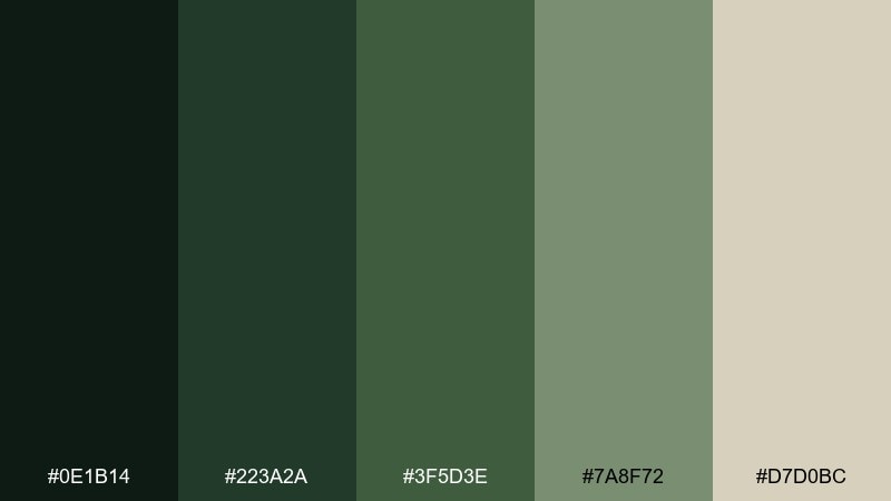 old growth reserve forest color palette with hex codes
