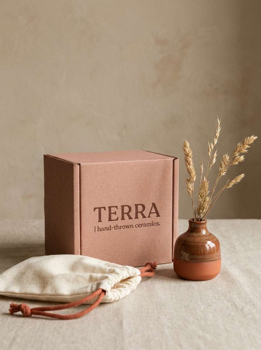 clay toned product packaging