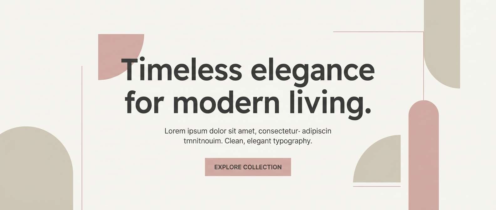 minimal blush website hero