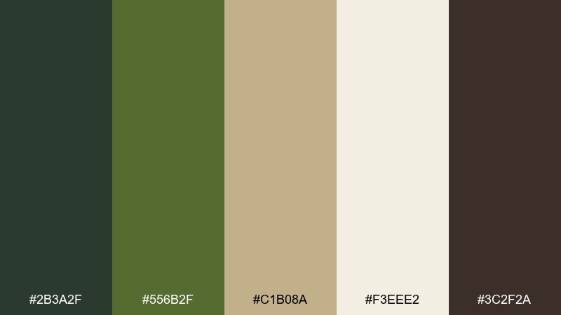 olive atelier luxury color palette with hex codes
